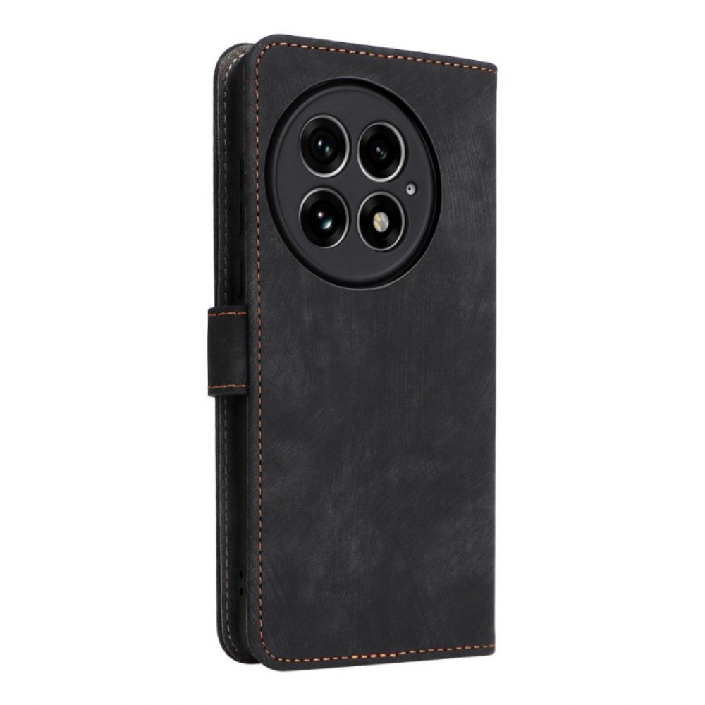 Flip Case Leren Oneplus 13 Suède-effect Met Rfid-bescherming