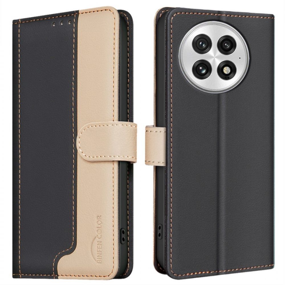 Flip Case Leren Oneplus 13 Tweekleurig Met Rfid-blokkering Binfen Color