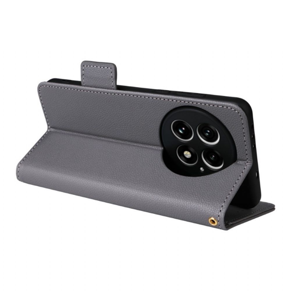 Folio-hoesje Oneplus 13 Telefoonhoesje Kunstleer Met Textuur En Bandje