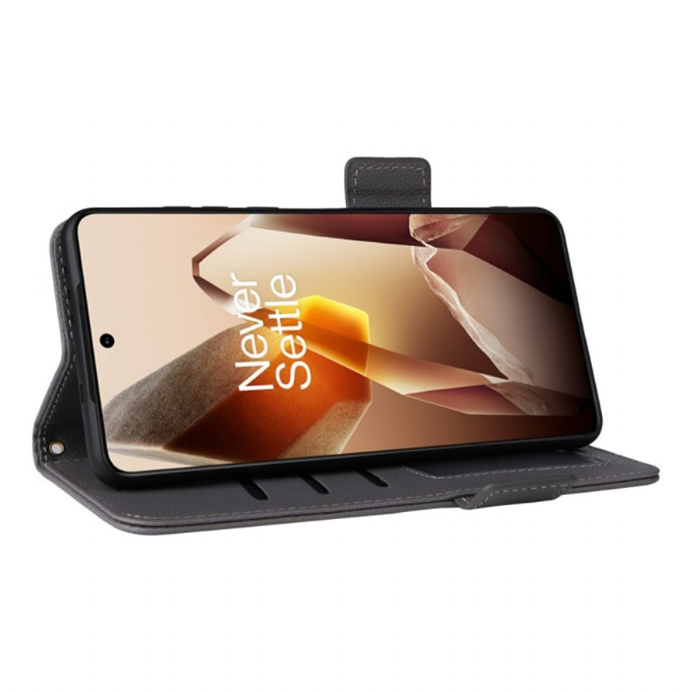 Folio-hoesje Oneplus 13 Telefoonhoesje Kunstleer Met Textuur En Bandje