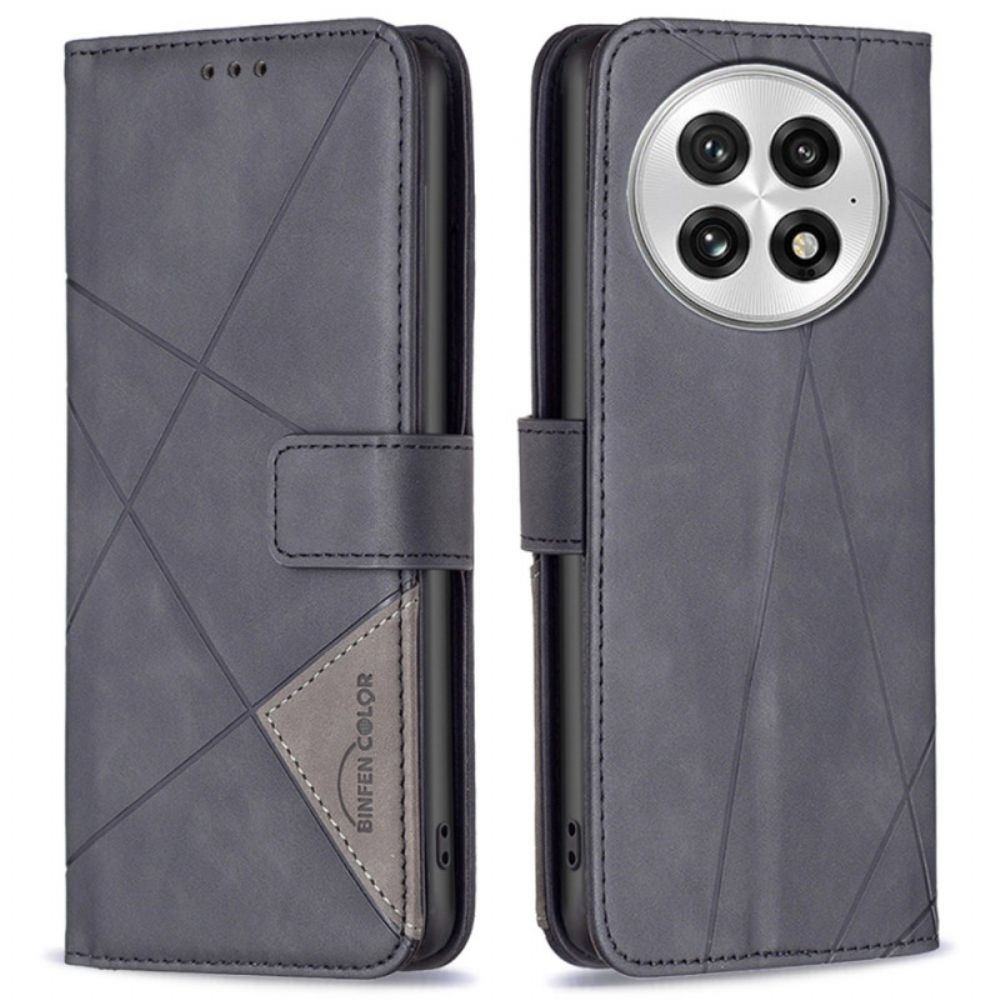 Leren Hoesje Oneplus 13 Abeel Geometrisch Patroon Bescherming Hoesje