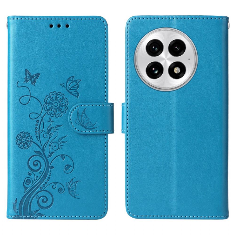 Leren Hoesje Oneplus 13 Bloemen