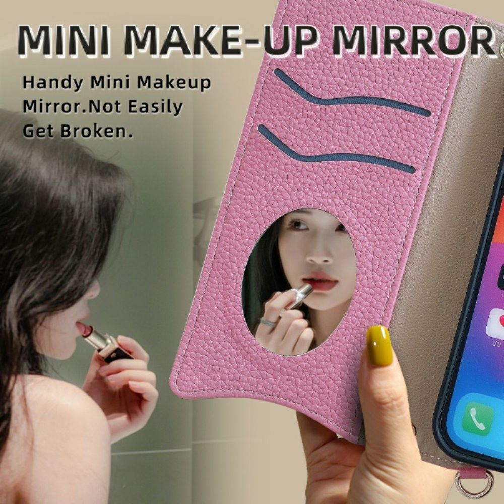 Leren Hoesje Oneplus 13 Tweekleurige Portemonnee Met Ketting