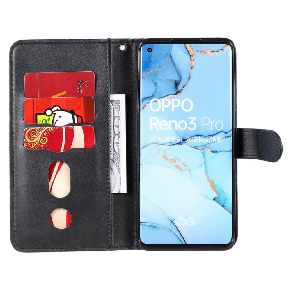 Folio-hoesje voor Oppo Find X2 Neo Vintage Portemonnee