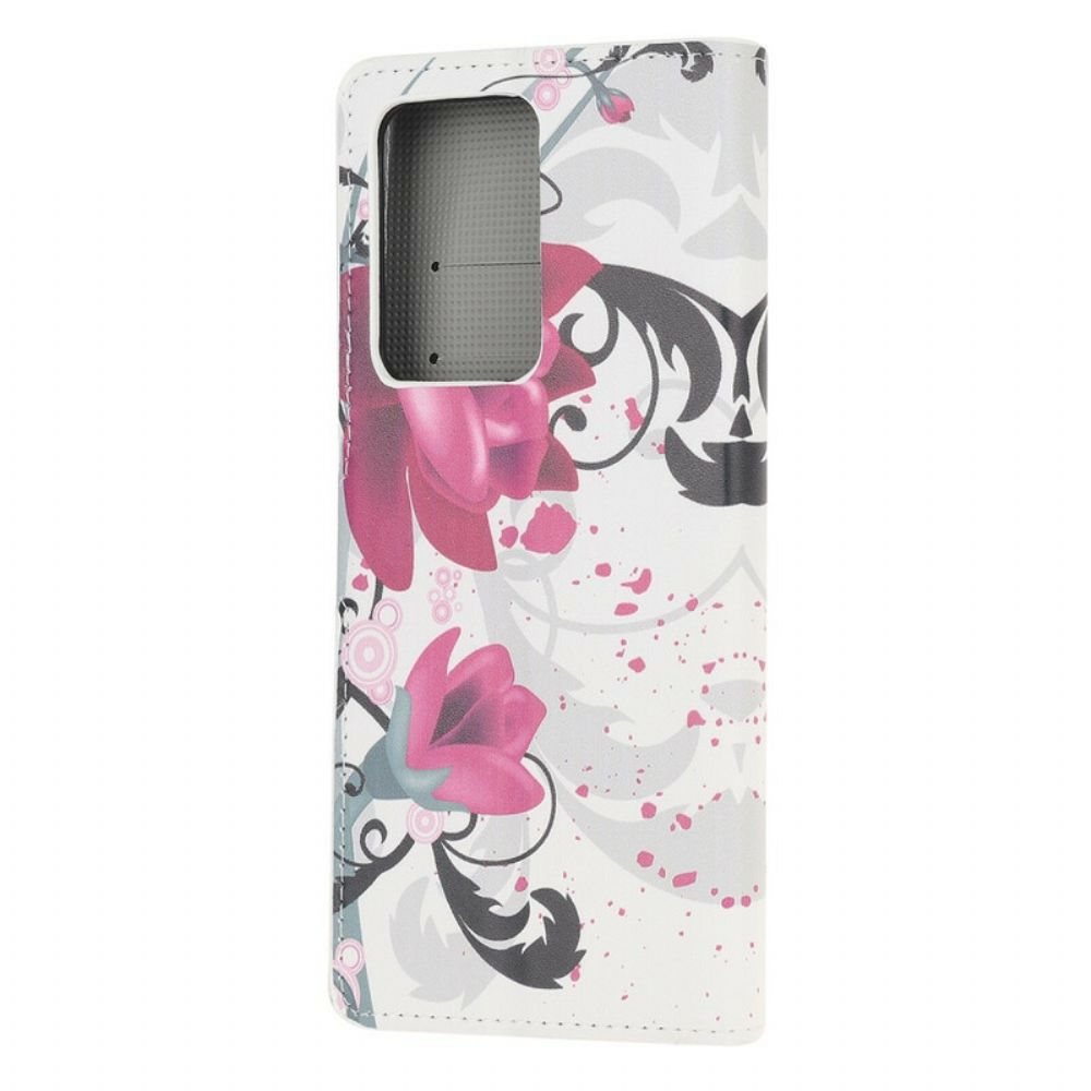 Folio-hoesje voor Samsung Galaxy Note 20 Ultra Tropische Bloemen