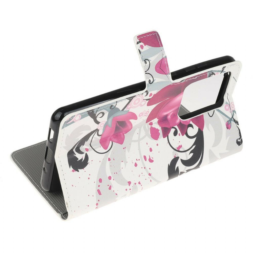 Folio-hoesje voor Samsung Galaxy Note 20 Ultra Tropische Bloemen