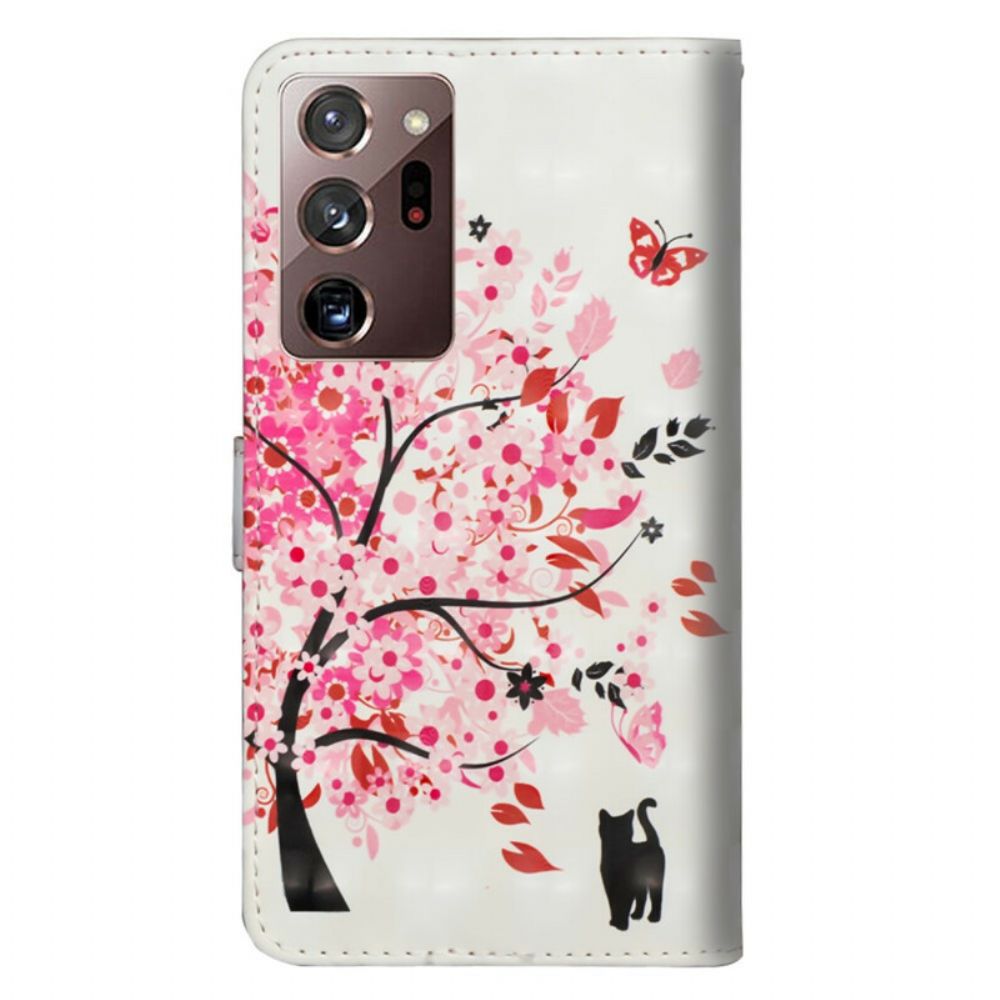 Leren Hoesje voor Samsung Galaxy Note 20 Ultra Roze Boom