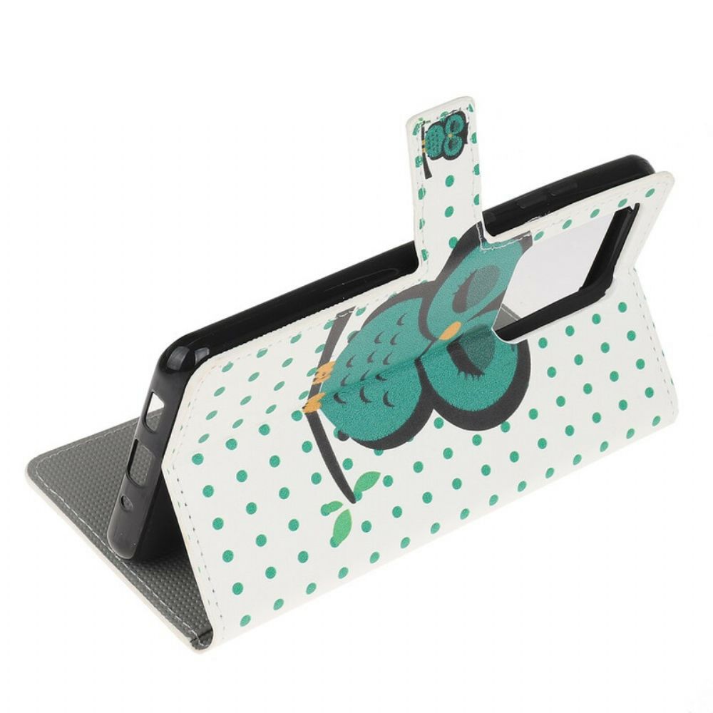 Leren Hoesje voor Samsung Galaxy Note 20 Ultra Slapende Uil