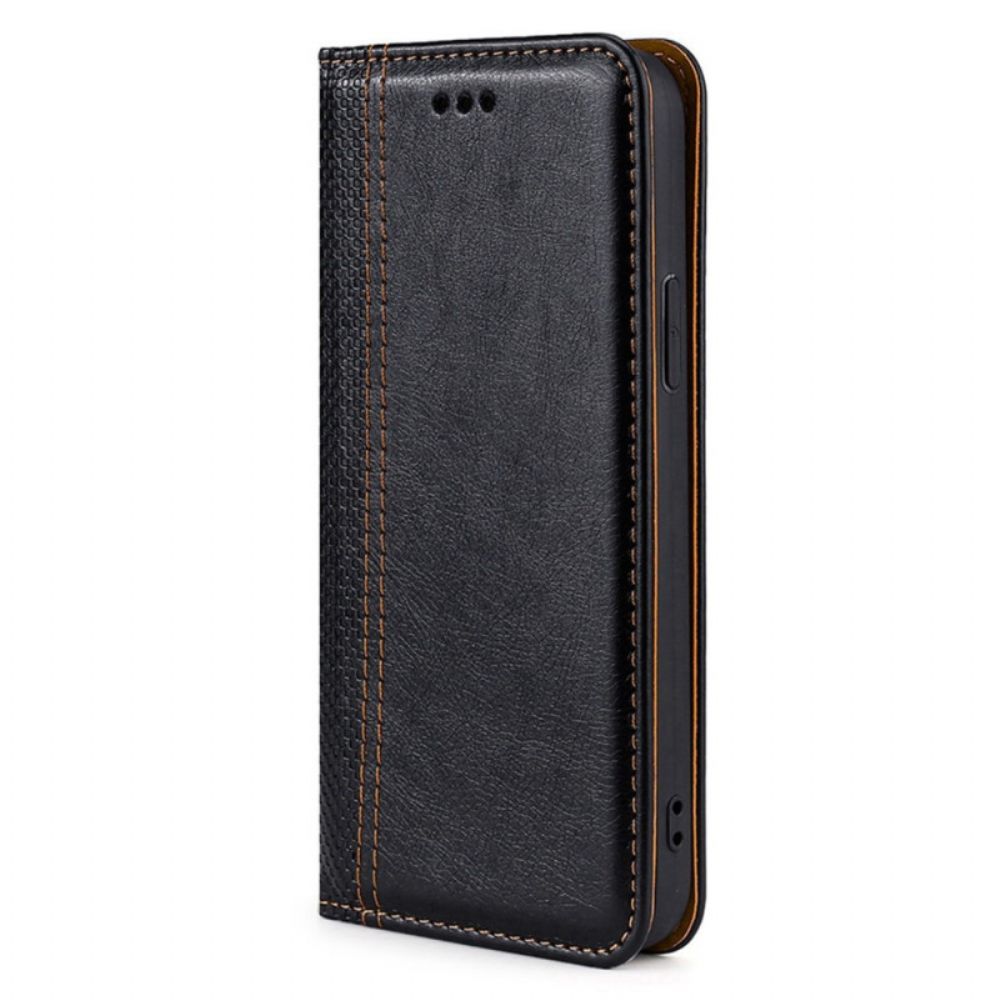 Bescherming Hoesje voor Honor 70 Folio-hoesje Litchi Lederen Stiksels