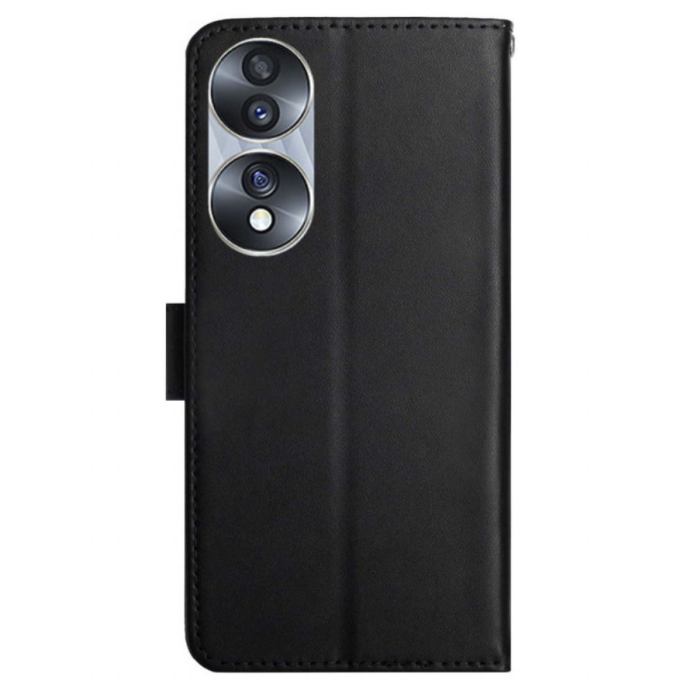 Folio-hoesje voor Honor 70 Echt Nappaleer