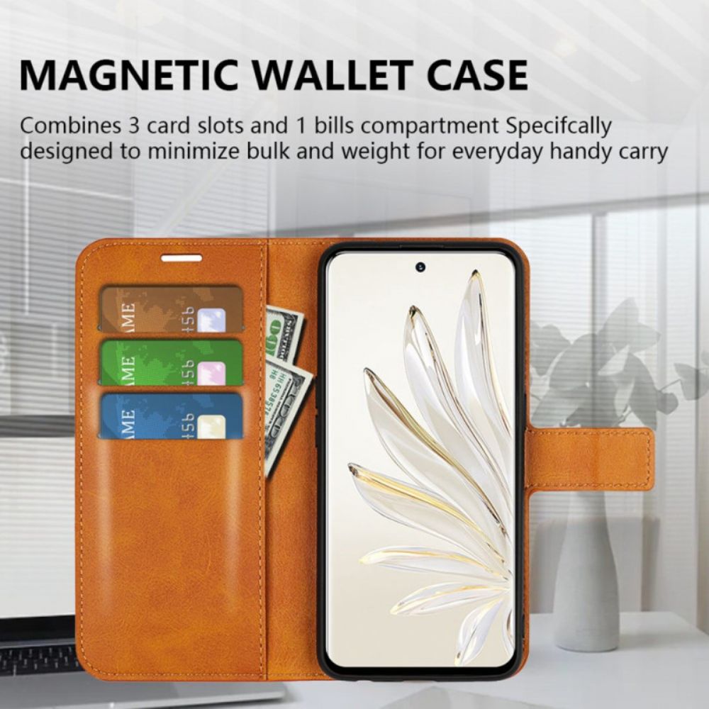 Folio-hoesje voor Honor 70 Extreem Slank Leereffect