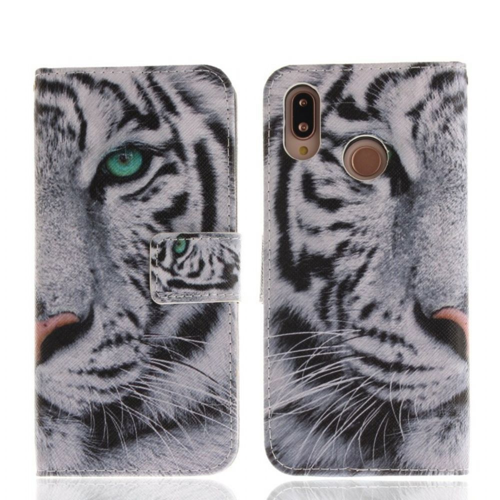 Folio-hoesje voor Huawei P20 Lite Witte Tijger