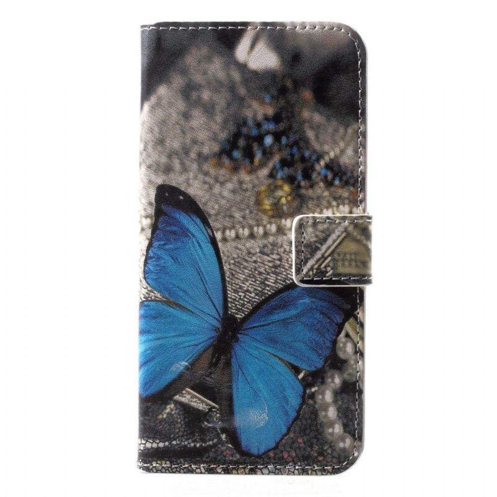 Leren Hoesje voor Huawei P20 Lite Blauwe Vlinder