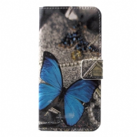 Leren Hoesje voor Huawei P20 Lite Blauwe Vlinder
