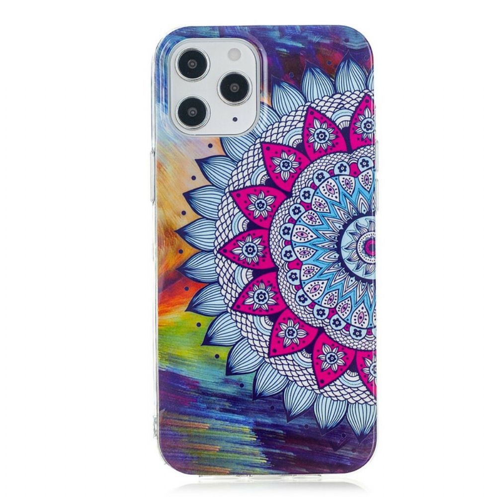 Telefoonhoesje voor iPhone 12 Pro Max Fluorescerende Kleurrijke Mandala