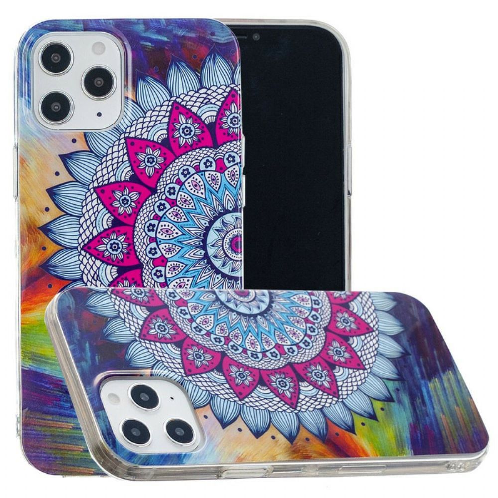 Telefoonhoesje voor iPhone 12 Pro Max Fluorescerende Kleurrijke Mandala