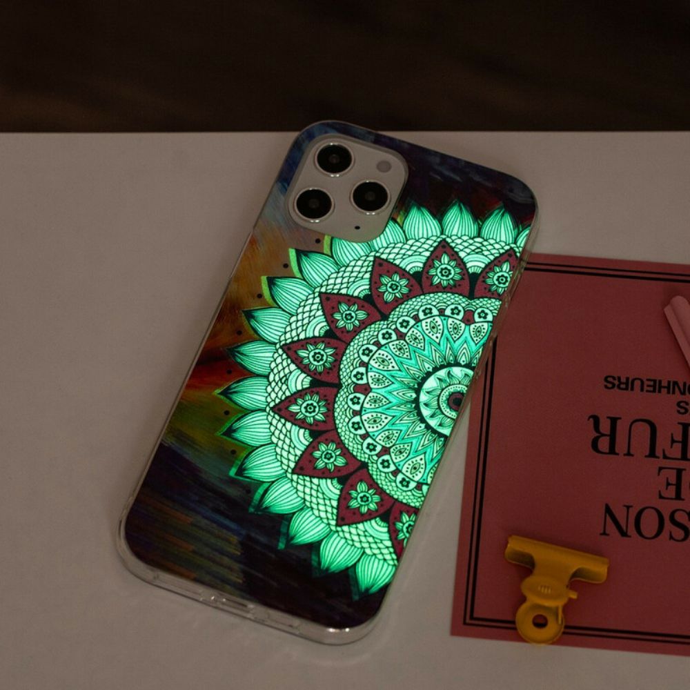 Telefoonhoesje voor iPhone 12 Pro Max Fluorescerende Kleurrijke Mandala