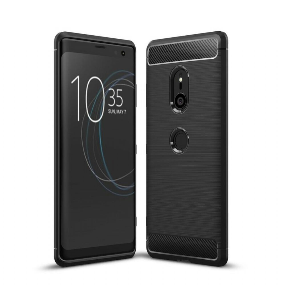 Hoesje voor Sony Xperia XZ3 Geborstelde Koolstofvezel