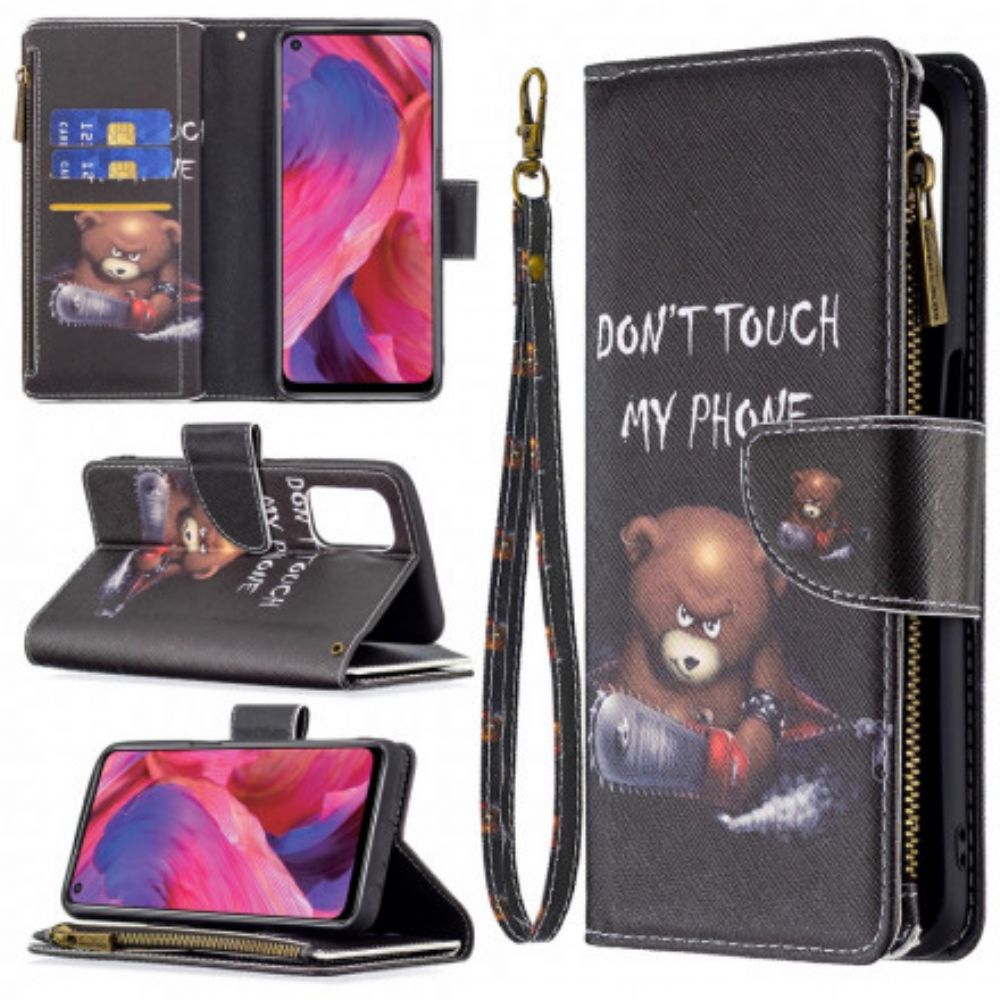 Flip Case voor Oppo A54 5G / A74 5G Beerzak Met Rits
