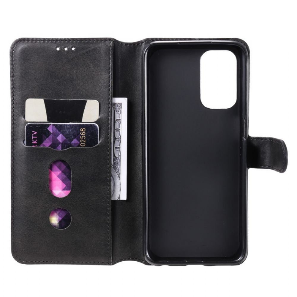 Flip Case voor Oppo A54 5G / A74 5G Ledereffect