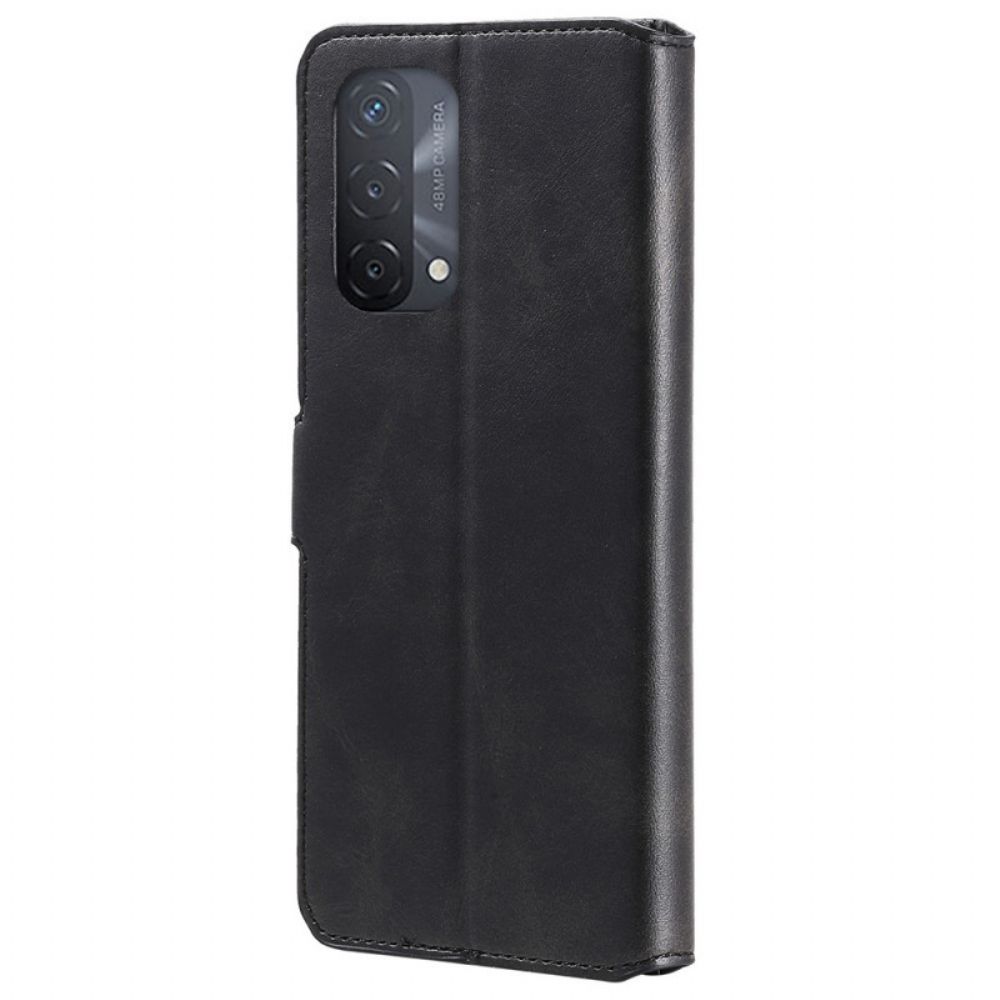 Flip Case voor Oppo A54 5G / A74 5G Ledereffect
