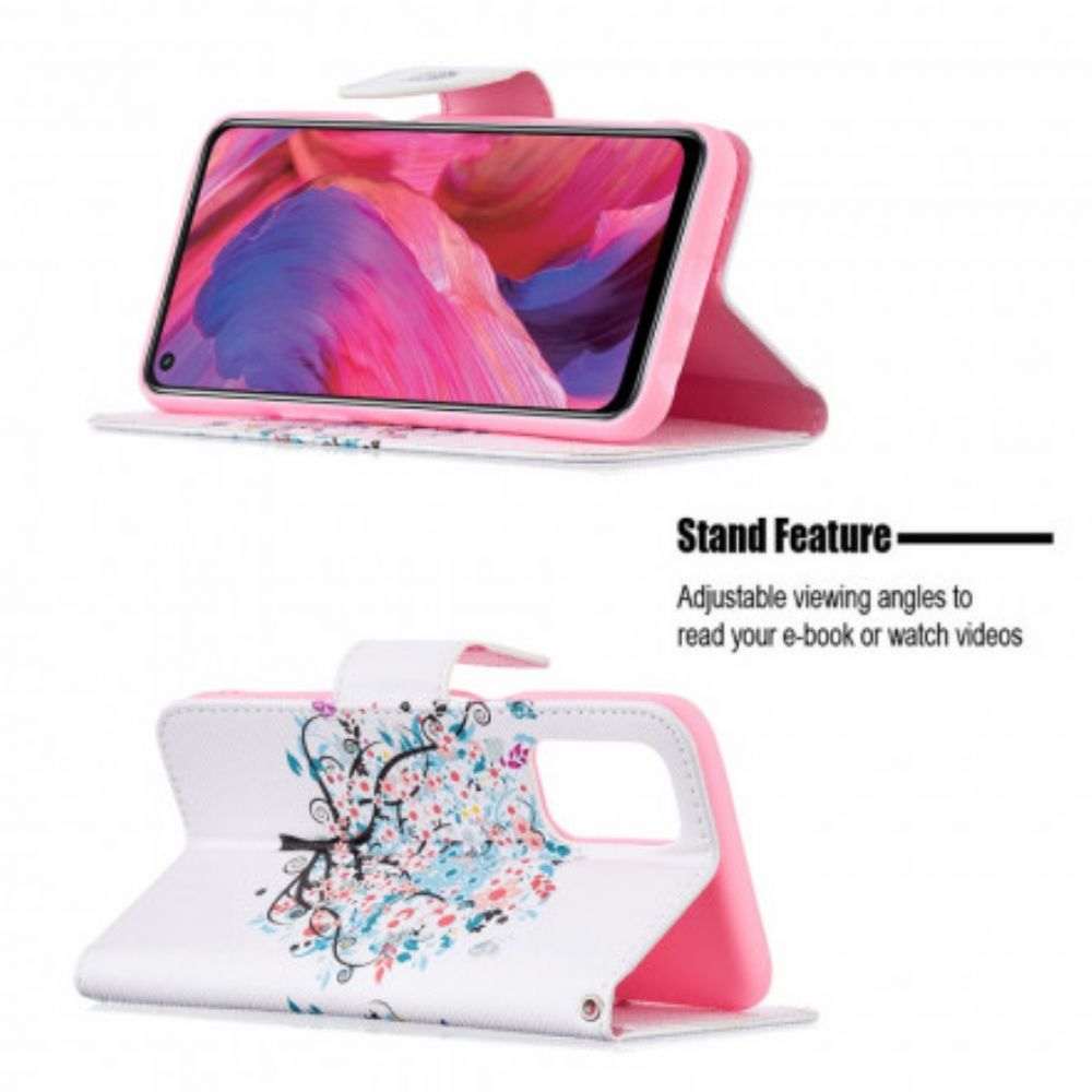 Folio-hoesje voor Oppo A54 5G / A74 5G Bloemrijke Boom