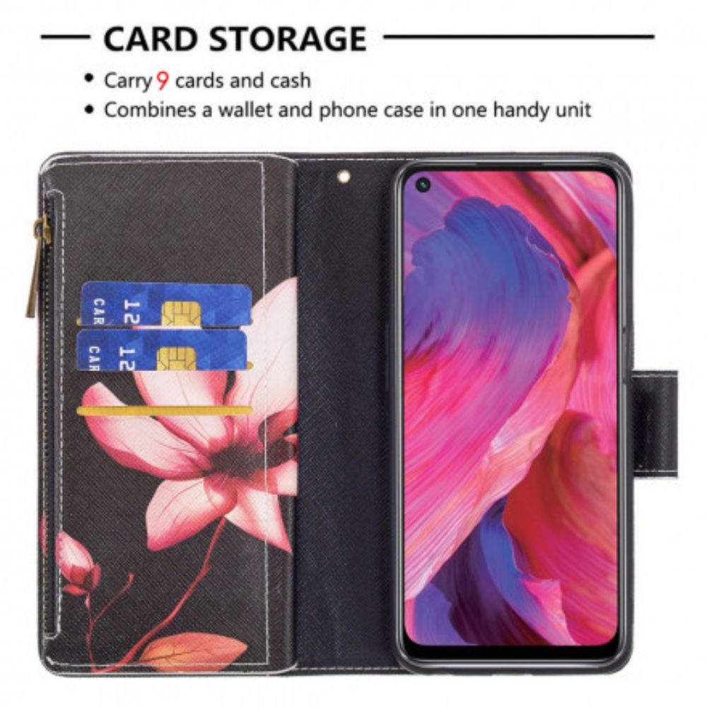 Folio-hoesje voor Oppo A54 5G / A74 5G Bloemzak Met Rits