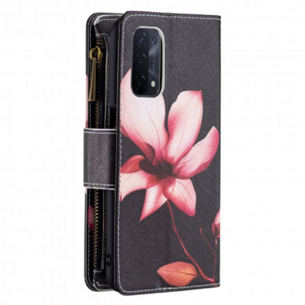 Folio-hoesje voor Oppo A54 5G / A74 5G Bloemzak Met Rits