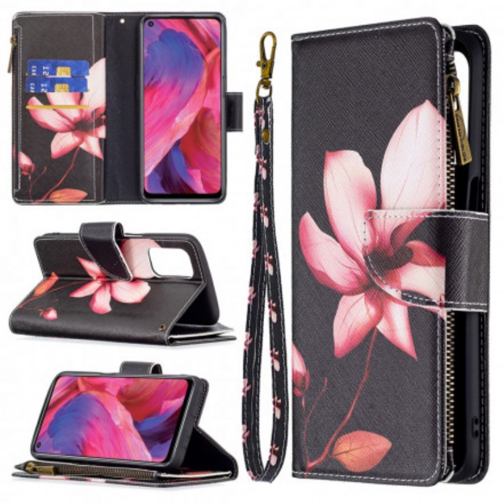 Folio-hoesje voor Oppo A54 5G / A74 5G Bloemzak Met Rits
