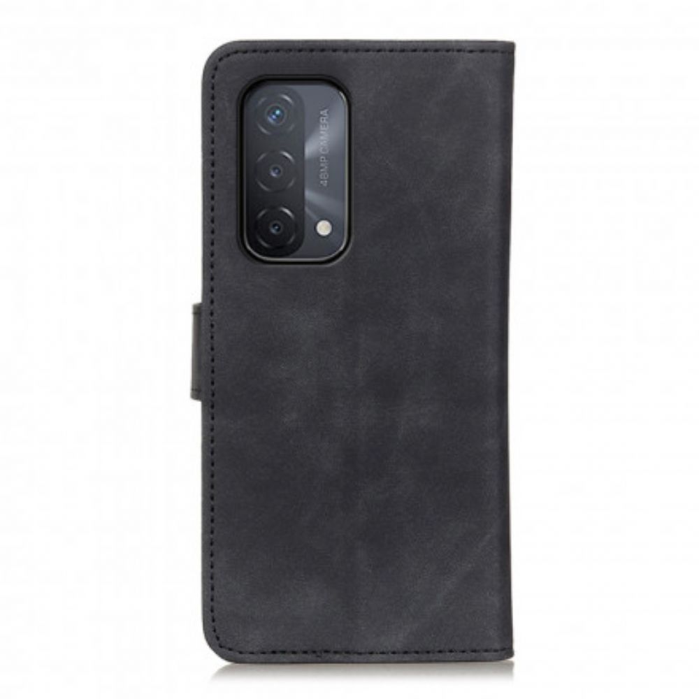Folio-hoesje voor Oppo A54 5G / A74 5G Vintage Mat Leereffect Khazneh