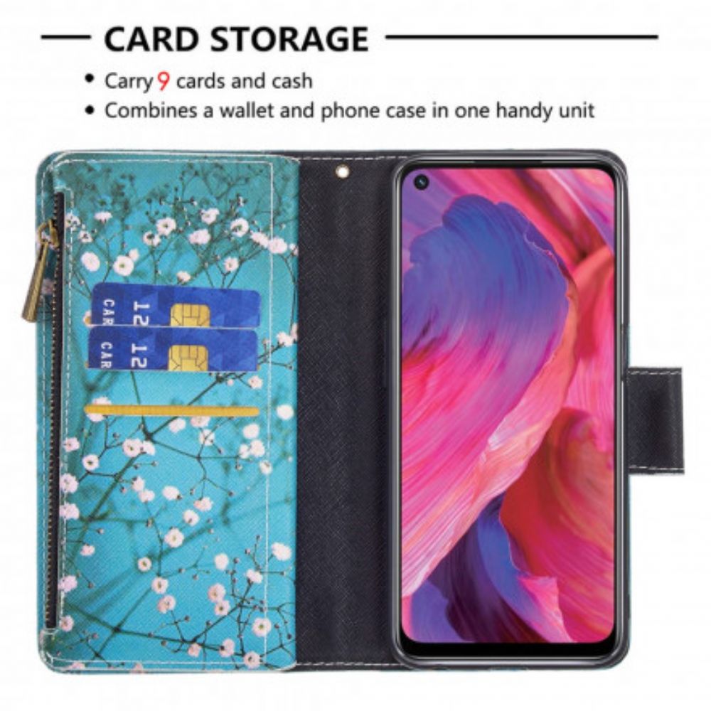 Folio-hoesje voor Oppo A54 5G / A74 5G Zak Met Rits In Boom