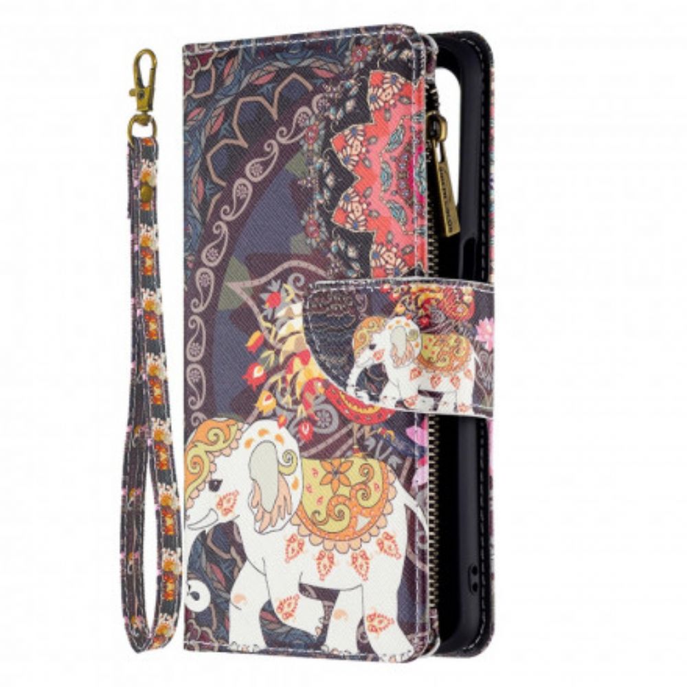 Leren Hoesje voor Oppo A54 5G / A74 5G Olifantenzak Met Rits