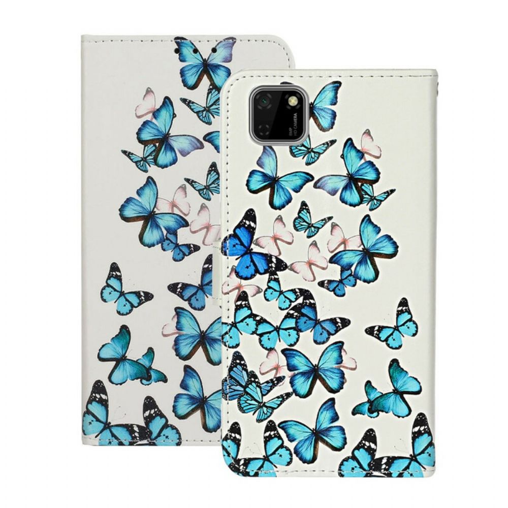 Bescherming Hoesje voor Huawei Y5p Folio-hoesje Meerdere Vlinders