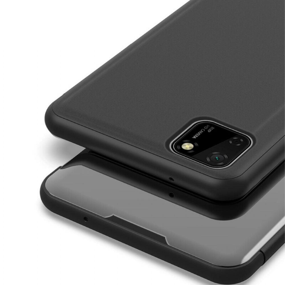 Bescherming Hoesje voor Huawei Y5p Spiegel En Kunstleer