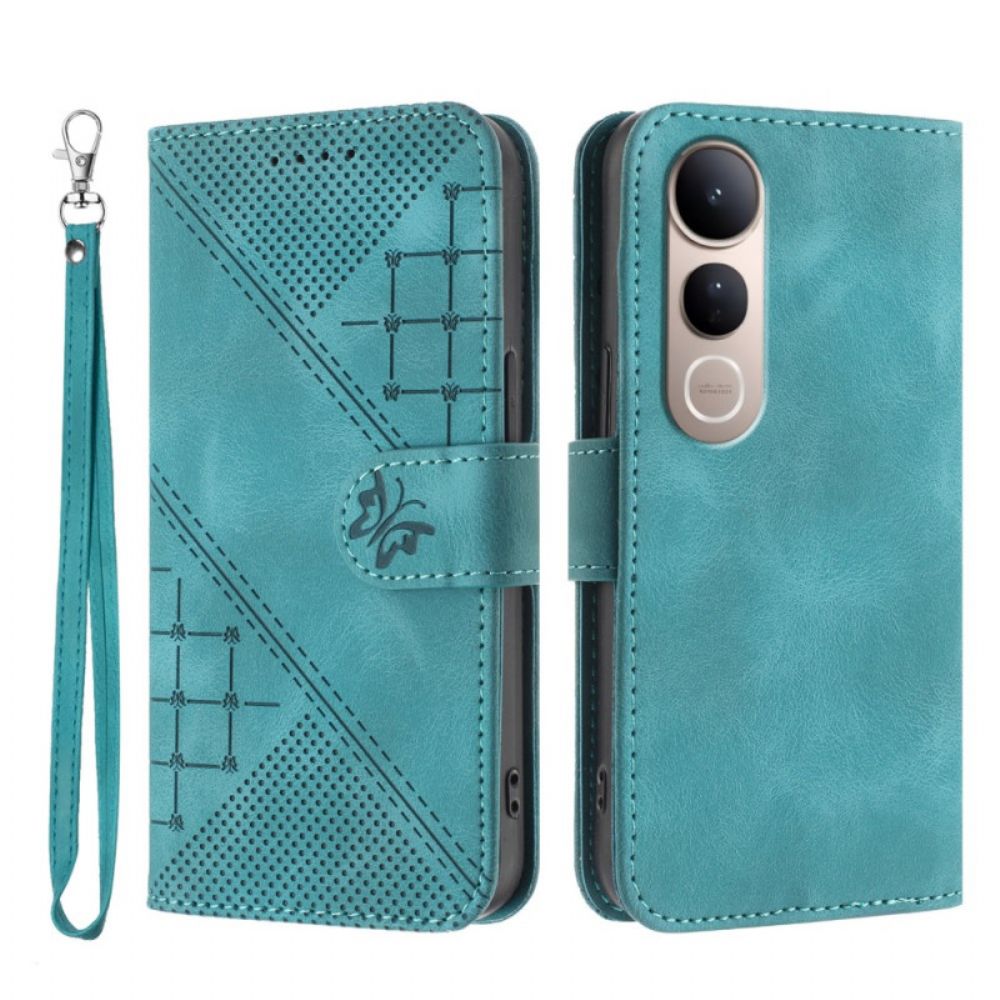 Bescherming Hoesje Vivo V50 Lite 5g Geometrisch Bandje