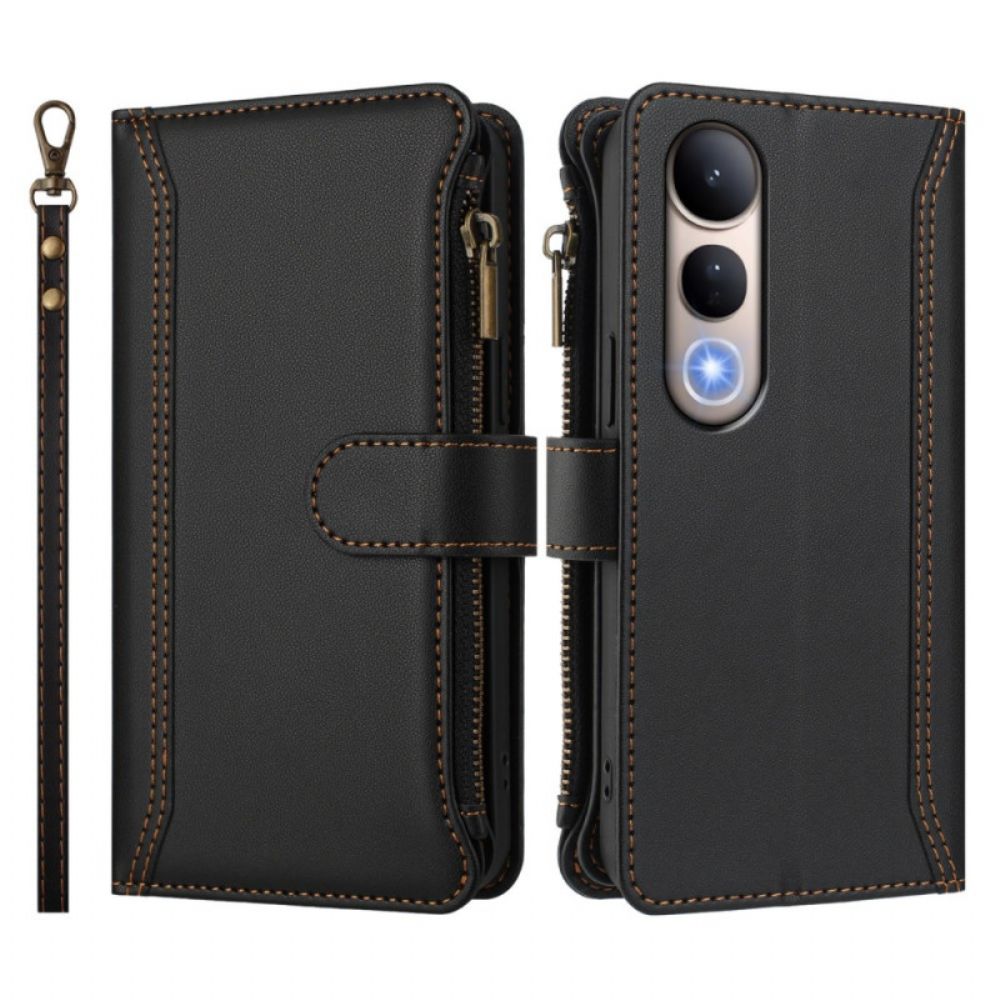 Bescherming Hoesje Vivo V50 Lite 5g Portemonnee Met 9 Kaartsleuven