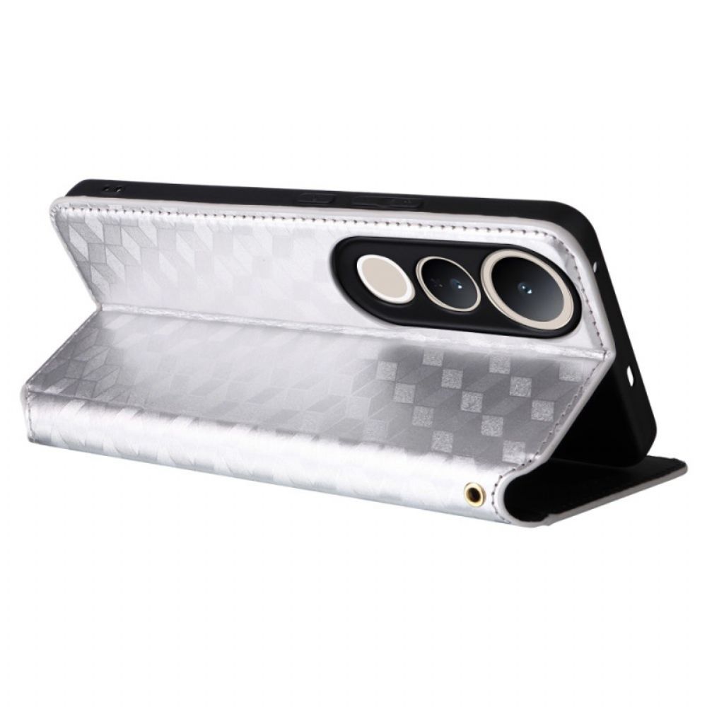 Folio-hoesje Vivo V50 Lite 5g Diamantpatroon Bescherming Hoesje