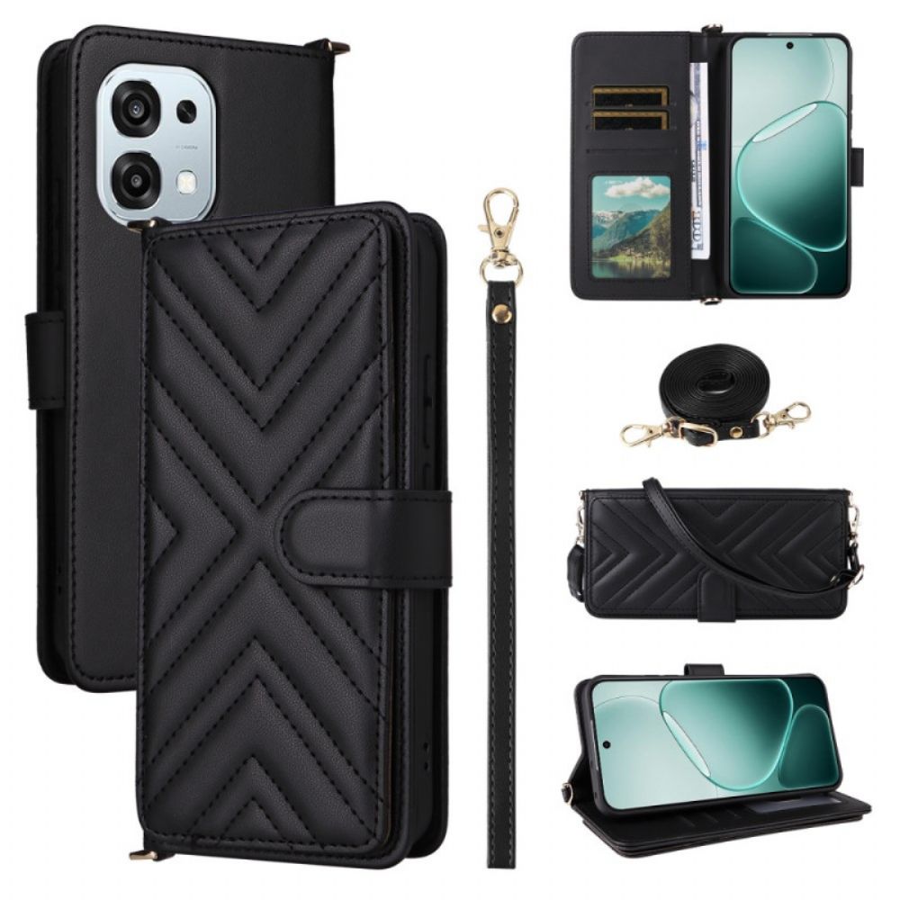 Folio-hoesje Vivo V50 Lite 5g Gewatteerd Met Schouderband En Koord