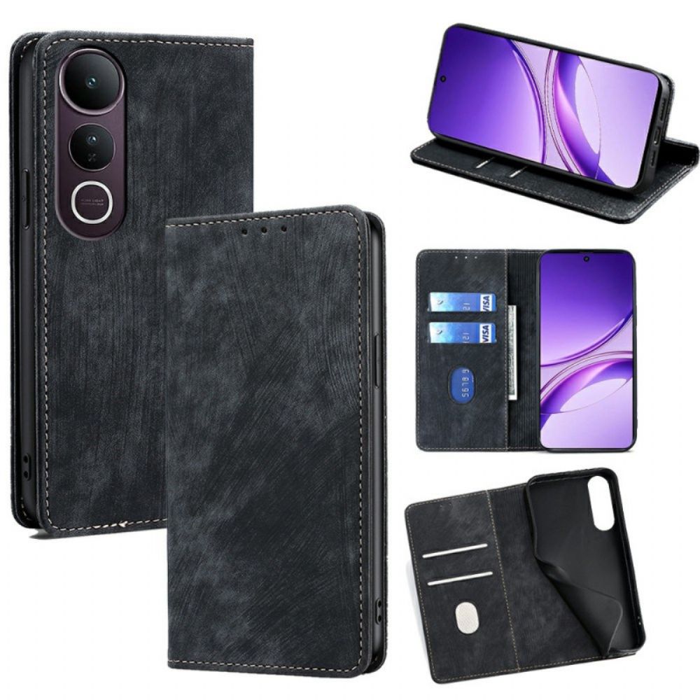 Folio-hoesje Vivo V50 Lite 5g Rfid-blokkerend Suède-effect