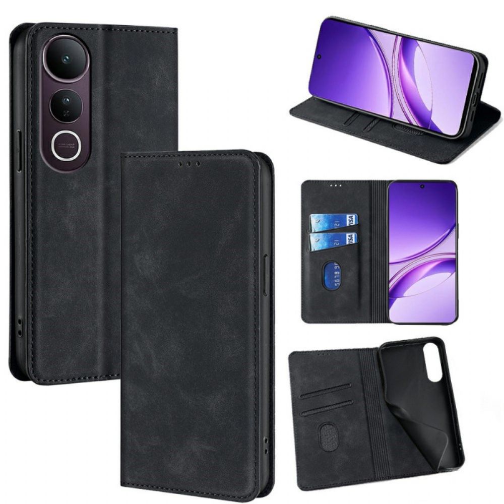 Folio-hoesje Vivo V50 Lite 5g Suède-effect