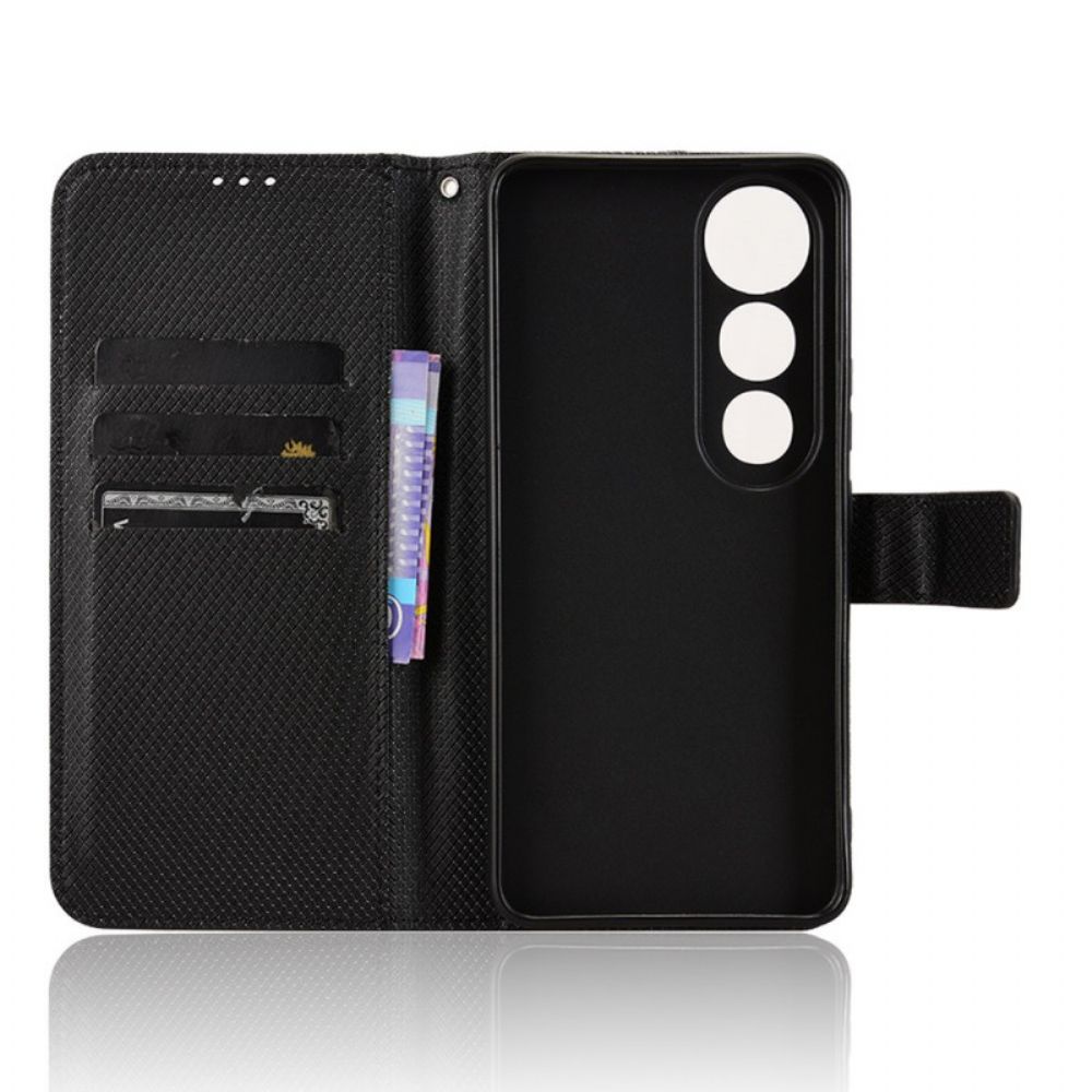 Folio-hoesje Vivo V50 Lite 5g Telefoonhoesje Diamantstructuur