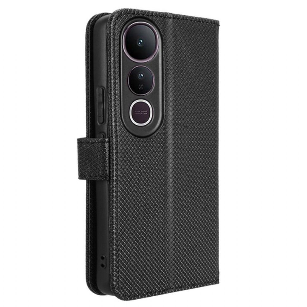 Folio-hoesje Vivo V50 Lite 5g Telefoonhoesje Diamantstructuur