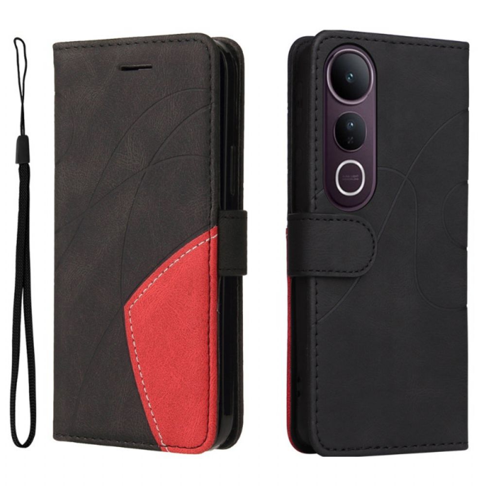 Folio-hoesje Vivo V50 Lite 5g Telefoonhoesje Tweekleurig Golvend