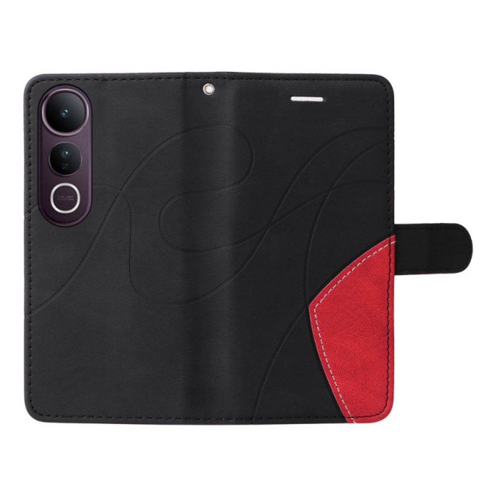 Folio-hoesje Vivo V50 Lite 5g Telefoonhoesje Tweekleurig Golvend