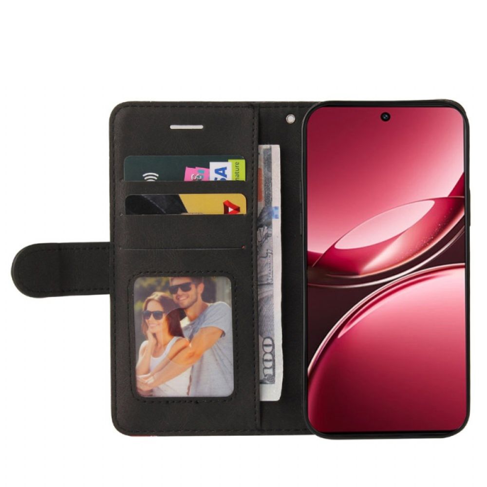 Folio-hoesje Vivo V50 Lite 5g Telefoonhoesje Tweekleurig Golvend