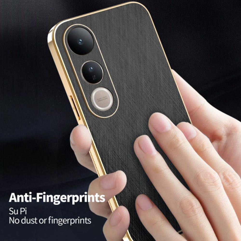 Hoesje Vivo V50 Lite 5g Zijde Met Textuur Bescherming Hoesje