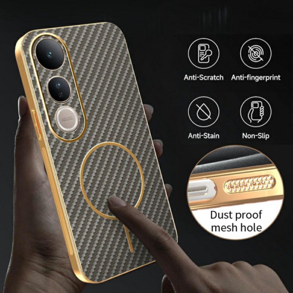 Hoesje Voor Vivo V50 Lite 5g Koolstofvezeltextuur