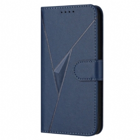 Leren Hoesje Vivo V50 Lite 5g Driehoekpatroon Bescherming Hoesje