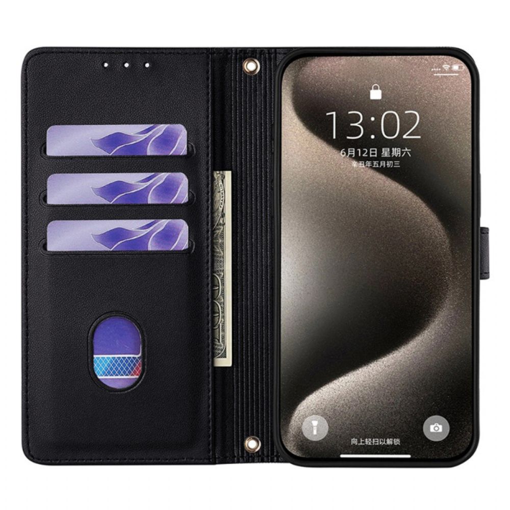 Leren Hoesje Vivo V50 Lite 5g Pailletten Met Ketting Bescherming Hoesje