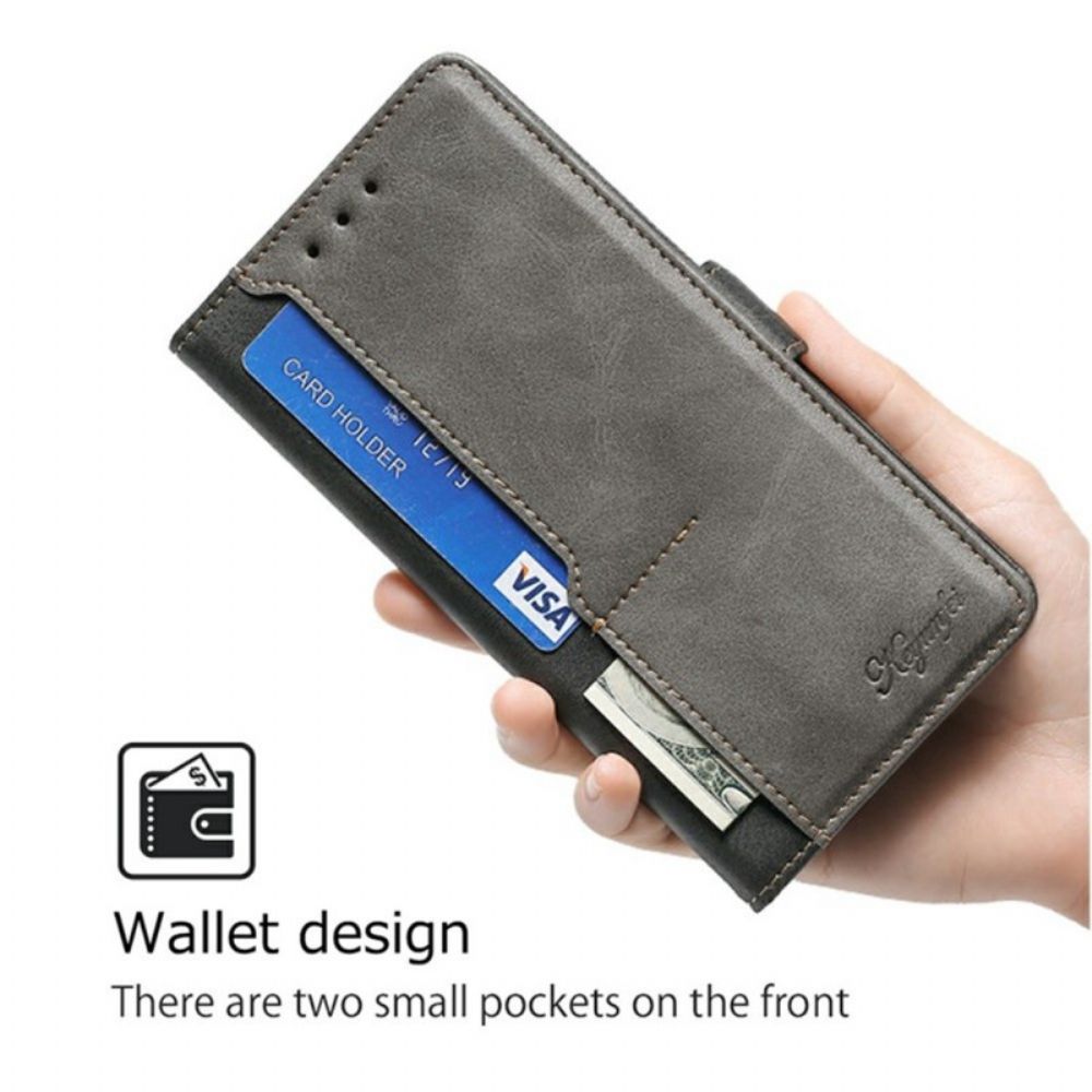 Leren Hoesje Vivo V50 Lite 5g Tweekleurig